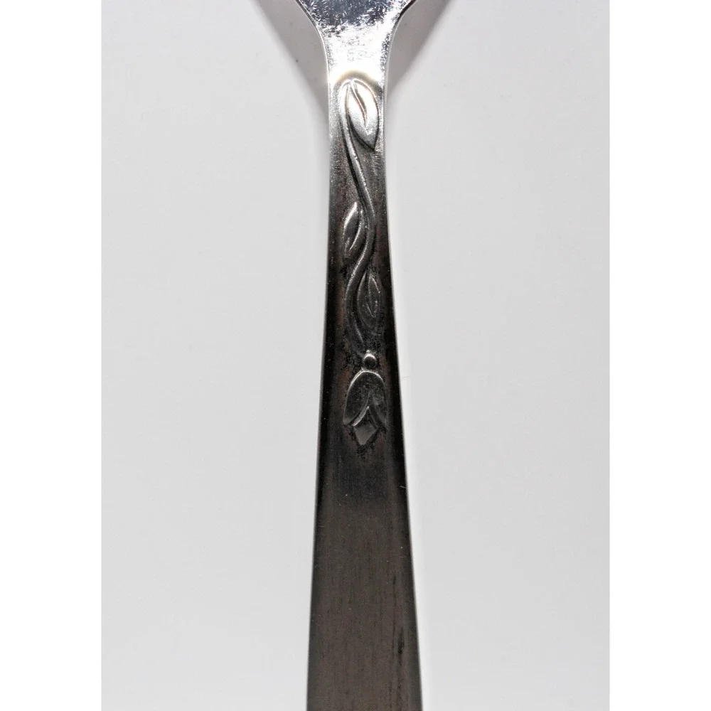 Vintage Set of 4 Amefa Tulip Time pattern stainless salad forks Holland 5 7/8